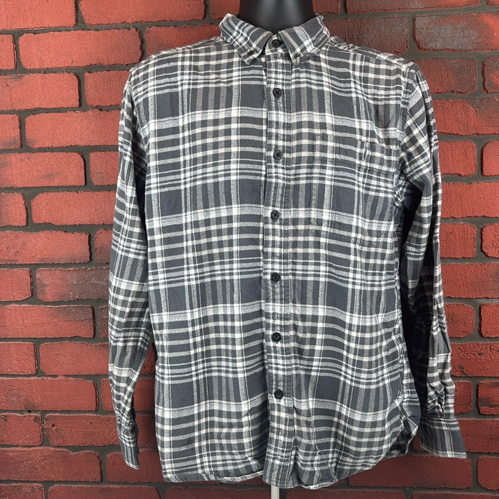 Woolrich Shirt Mens Medium Grey Plaid‎ Flannel